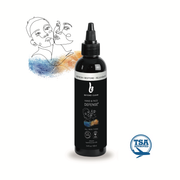 Black bottle of 'Hand & Face Defense' with a TSA approval logo on a white background